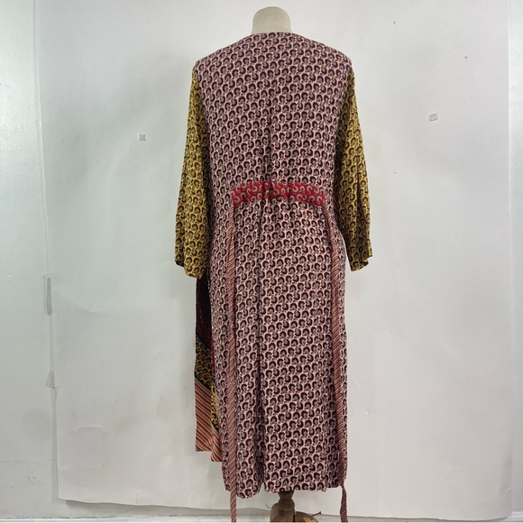 Cabi Poet BOHO Patchwork Kimono Style Duster Tie Closure Pockets. Size small - Picture 4 of 11